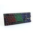 High quality top sale new arrival  led  Backlight Rainbow or green backlit  87 keys gaming  portable bluetooth  wire keyboard